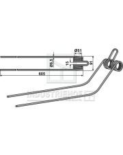 15-KUH-10 Palec przetrząsaczo-zgrabiarki INDUSTRIEHOF 15-KUH-10.97