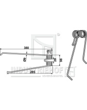 15-LEL-01R Palec przetrząsaczo-zgrabiarki 15-LEL-01R.97