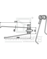 15-LEL-04 Palec przetrząsaczo-zgrabiarki 15-LEL-04.97