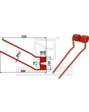 15-NIE-02R Palec przetrząsaczo-zgrabiarki prawy 15-NIE-02R.97
