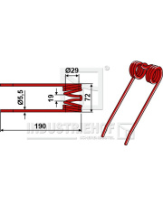 15-WEL-04 Palec przetrząsaczo-zgrabiarki 15-WEL-04.97