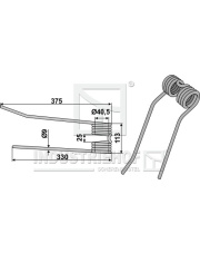 15-ZWE-02R Palec przetrząsaczo-zgrabiarki prawy 15-ZWE-02R.97