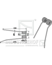 15-ZWE-03L Palec przetrząsaczo-zgrabiarki lewy 15-ZWE-03L.97