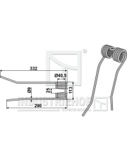 15-ZWE-05R Palec przetrząsaczo-zgrabiarki prawy 15-ZWE-05R.97