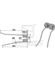 15-ZWE-06R Palec przetrząsaczo-zgrabiarki prawy 15-ZWE-06R.97