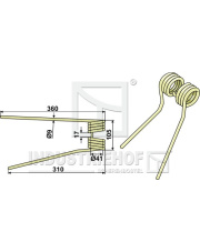 15-ZWE-08 Palec przetrząsaczo-zgrabiarki prawy 15-ZWE-08.97