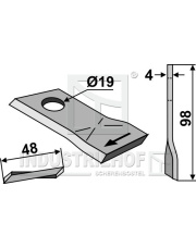 121713 Nóż kosiarki rotacyjnej prawy INDUSTRIEHOF 121713.03