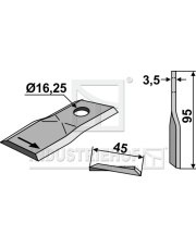 56151210 Nożyk kosiarki rotacyjnej lewy INDUSTRIEHOF 56151210.03