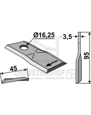 56151310 Nożyk kosiarki rotacyjnej prawy INDUSTRIEHOF 56151310.03