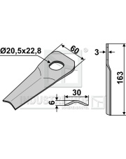 80-155 Nożyk do kosiarek rotacyjnych 80-155.97