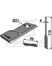 434975 Nożyk do kosiarki rotacyjnej lewy INDUSTRIEHOF 434975.02