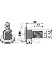 80-3005 Śruba do kosiarki rotacyjnej - M12x1,75 - 12.9 80-3005.97