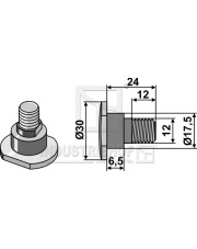 80-3006 Śruba do kosiarki rotacyjnej - M12x1,75 - 12.9 80-3006.97