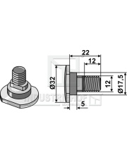 80-3014 Śruba do kosiarki rotacyjnej - M12x1,75 - 12.9 80-3014.97