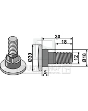 80-3018 Śruba do kosiarki rotacyjnej- M12x1,75 - 12.9 80-3018.97