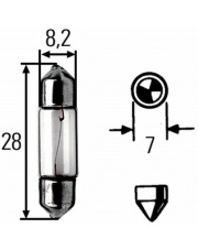 Żarówka rurkowa 12V 3W SV7-8 HELLA ŻAR-12V-3W-SV7-8-HELLA.01