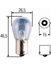 Żarówka 12V 18W-R-BA15S HELLA ŻAR.12V18W-R-BA15S-H