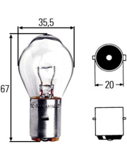 Żarówka 12V 35W-F2-BA20S-2 HELLA ŻAR.12V35W-F2-BA20S-2-H