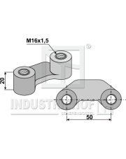 51-16BM-1 Mocowanie ząba - M16x1,5 -50 INDUSTRIEHOF 51-16BM-1.97