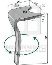 RH-134-L Ząb brony aktywnej, lewy RH-134-L.97