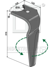 RH-135-L Ząb brony aktywnej, lewy RH-135-L.97