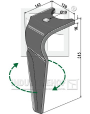 RH-135-R Ząb brony aktywnej, prawy RH-135-R.97