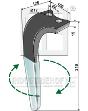 8404.50.01 Ząb brony aktywnej prawy DURAFACE INDUSTRIEHOF 8404.50.01.03
