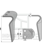 M36100224 Ząb brony aktywnej lewy INDUSTRIEHOF M36100224.02