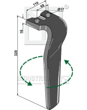RH-68-L Ząb brony aktywnej, lewy INDUSTRIEHOF RH-68-L.97