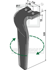 RH-68-R Ząb brony aktywnej, prawy INDUSTRIEHOF RH-68-R.97