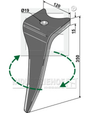 RH-92-R Ząb brony aktywnej, prawy INDUSTRIEHOF RH-92-R.97