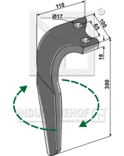 RH-95-DER Ząb brony aktywnej, prawy INDUSTRIEHOF RH-95-DER.97