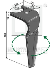 RH-AMA-06L Ząb brony aktywnej, lewy INDUSTRIEHOF RH-AMA-06L.97