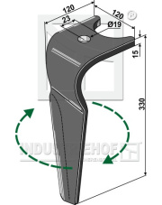 RH-AMA-06R Ząb brony aktywnej, prawy INDUSTRIEHOF RH-AMA-06R.97