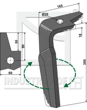 RH-AMA-08R Ząb brony aktywnej, prawy RH-AMA-08R.97