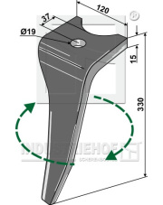 RH-AMA-10R Ząb brony aktywnej, prawy RH-AMA-10R.97