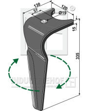 RH-AMA-12R Ząb brony aktywnej, prawy INDUSTRIEHOF RH-AMA-12R.97