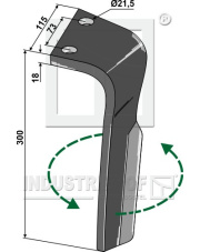 RH-IND-19L Ząb brony aktywnej, lewy INDUSTRIEHOF RH-IND-19L.97