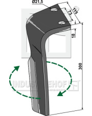 RH-IND-19R Ząb brony aktywnej, prawy INDUSTRIEHOF RH-IND-19R.97