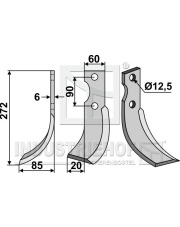 ADR-01L Nóż glebogryzarki, lewy ADR-01L.97