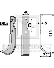 ADR-04R Nóż glebogryzarki, prawy ADR-04R.97
