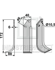ADR-05L Nóż glebogryzarki, lewy ADR-05L.97