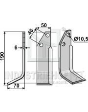 ADR-06L Nóż glebogryzarki, lewy ADR-06L.97