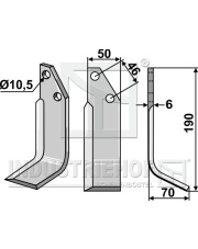 ADR-06R Nóż glebogryzarki, prawy ADR-06R.97