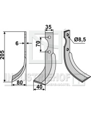 ADR-09L Nóż glebogryzarki, lewy ADR-09L.97