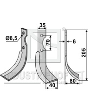 ADR-09R Nóż glebogryzarki, prawy ADR-09R.97