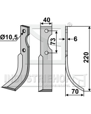 AGI-01R Nóż glebogryzarki, prawy AGI-01R.97