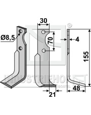 AGR-02R Nóż glebogryzarki, prawy AGR-02R.97