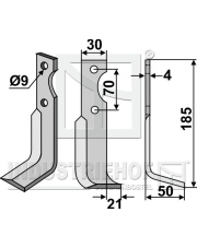 AGR-04R Nóż glebogryzarki, prawy AGR-04R.97