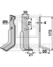 AGR-05R Nóż glebogryzarki, prawy AGR-05R.97